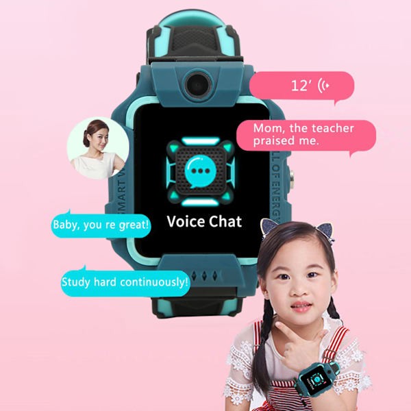 Q19 Barn Smart Phone Watch Vattentät Plug In Card Kamera Positioneringsarmband (vert )