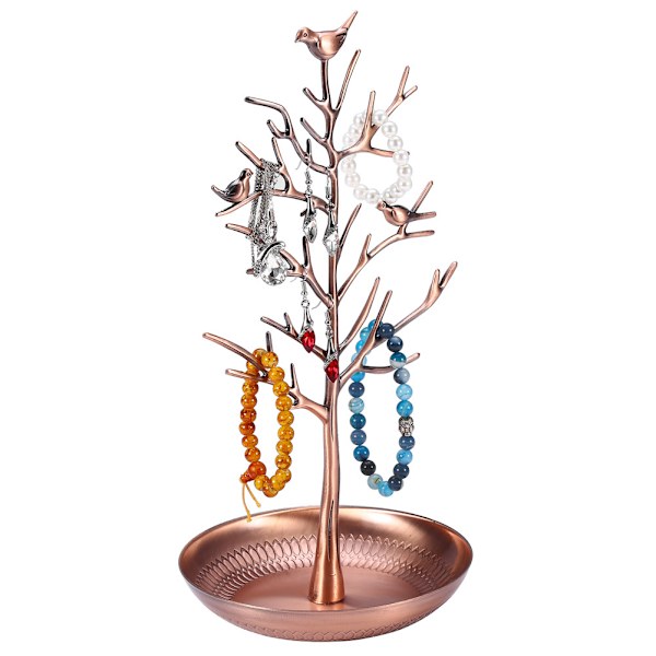 Metall ørepynt Stativ Halskjede Organizer Smykkeholder Ornament Display Trestativ (bronse)