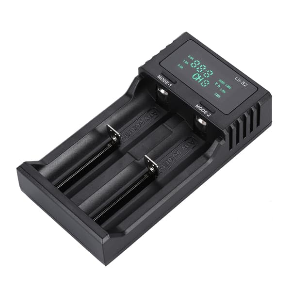 LiitoKala Lii S2 DC 5V2A Smart Batterilader Dobbel Spor med Strømdisplay