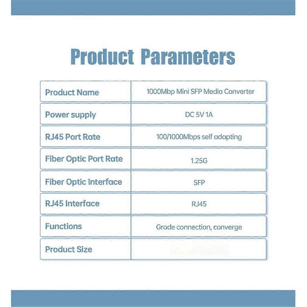 Rj45 Gigabit Fiber Optisk Transceiver 100/1000m Transceiver EU-plugg
