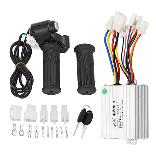 24V 500W Børstet Motor Controller Digital Strømanvisning Twist Throttle Håndtag Elektrisk Cykel Konverteringssæt