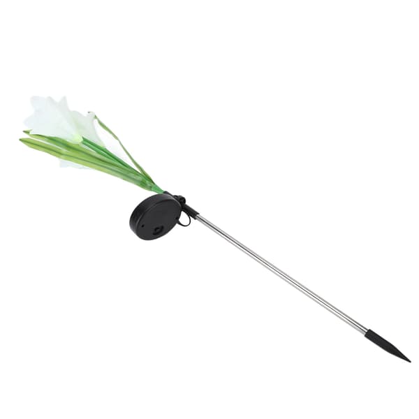 Soldrevne blomsterlys Vandtætte udendørs solcellehavelys til have, terrasse, baghave, hvid farve