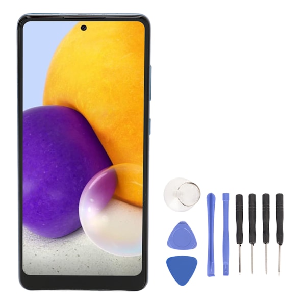 6,7 tommer organisk LED-skærm udskiftning med fingeraftrykssensor til Samsung Galaxy A72 5G 4G SM A725 SM A725M DS Blå
