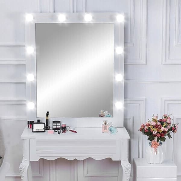 10-pæret væg LED-spejlfyldningslys makeup-pærekæde til daglig professionel makeup