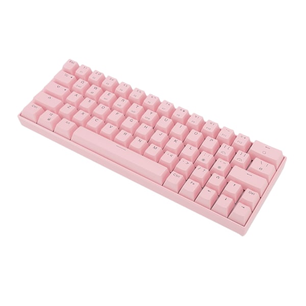 Vaaleanpunainen 64 näppäimen mekaaninen näppäimistö 5V DC tukee langatonta 2.4G Bluetooth 3.0 5.0 Type C langallista pelihiirtä Windows Red Switchille