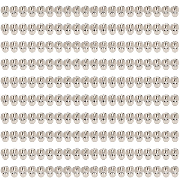 200 set koppar nitar 7 mm 5 mm DIY flera specifikationer lätta blanka nitar fästelement för bälten silver