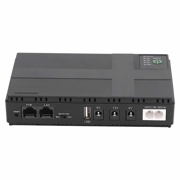 UPS Batteribackup 10400mAh 5V 9V 12V 2A POE 15V 24V 1A Output Uafbrudt strømforsyning 85‑265V EU-stik