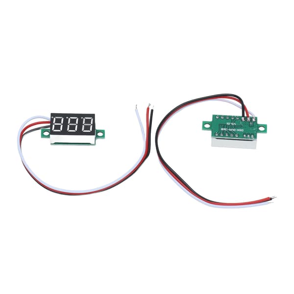 2 st Mini Digital Voltmeter 3 Trådar DC Spänningstestare 0.36in LED 0.00V‑30.0V Omvänd Anslutningsskydd
