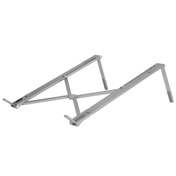 Bærbar computer stand i aluminiumlegering, foldbar, justerbar, bærbar skrivebordscomputerholder til 10-17 tommer tablet-notebook, grå