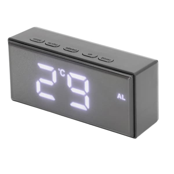 Digital klocka energibesparande bakgrundsbelysning LED spegel digital display elektronisk väckarklocka för studentrum hem sovrum vit