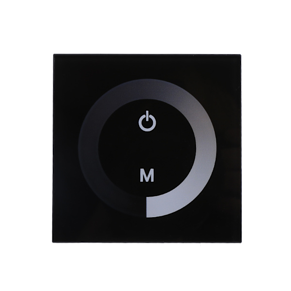 Enkelt farve Touch Panel Lysdæmper Vægkontakt Controller LED Lys Strip DC 12V-24V Sort