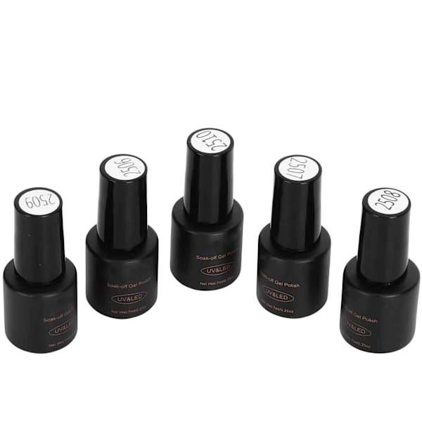 ROSALIND Profesjonell neglelakk UV-gellakk Soak Off Gel Polish Manikyrverktøy 5 stk x 7 ml