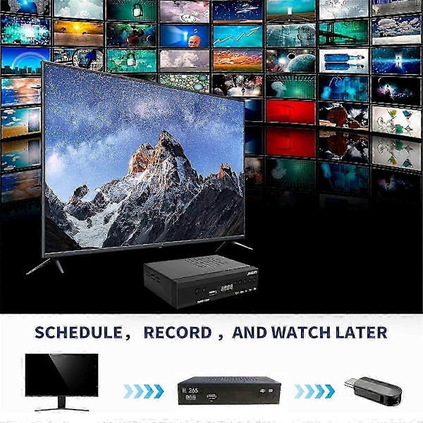 DVB T2 HEVC 265 Digital TV-tuner DVB-T2 265 1080P HD Dekoder USB Terrestrisk TV-mottaker Set Top Bo