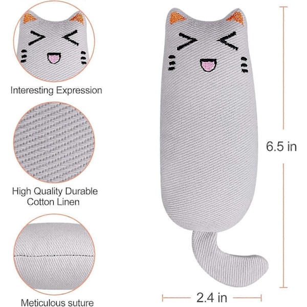 Kattmynta Leksaker för Innekatter Vuxna: 3-pack Mjuka Tuggleksaker för Kattungar Små Kattsparkleksaker Interaktiva Kattmynta Plyschleksaker Starka