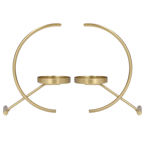 2 st guld ljushållare i robust och hållbart järn, enkel och elegant stil, bred tillämpning