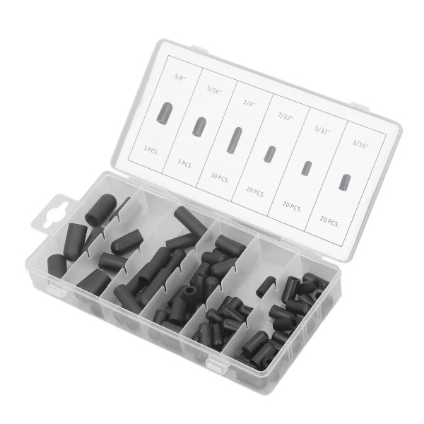 80 st dammsugare hatt plugg sortiment kit gummi hög temperatur resistent läckagesäker dammsugare hatt 5/32in till 3/8in svart