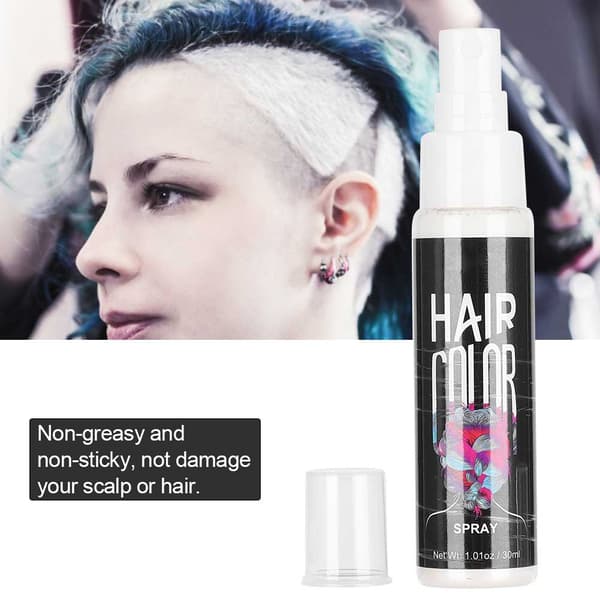 Unisex DIY Hårfargespray Engangs Nærende Midlertidig Styling Salon 30ml Hvit