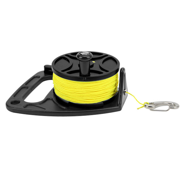 Dykkereeler Ankertau Spole Finger Reel Multifunksjonell med Klips 83m Wire for Hule Eksil Dykking Svart Hjul