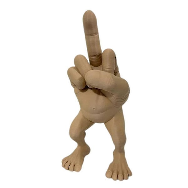 Intressant Udda Långfinger Staty, Heminredning Fingerfigur Med Ben, Rolig Långfinger Skrivbordsdekoration - JRSZ Stor Ljusbrun