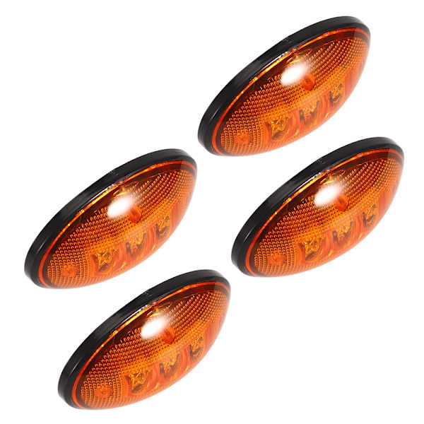 2,3 tommer 12V DC Fender Side Marker Lights Vandtæt Passer til Ford F-serien 1999-2010 (4 stk. ravfarvet lys)