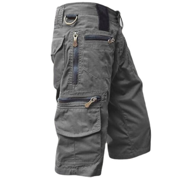 Dark Gray XL Streetwear Cargo Shorts with Multi Pockets and Relaxed Fit