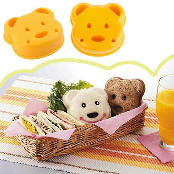 Bjørnformet Sandwichform Kutter, DIY Maker Kakekutterverktøy (3 Pakke)