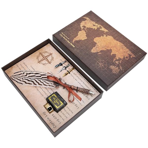 Signature White Feather Pen Set - Retro Craft Collection för elegant bankettskrivande
