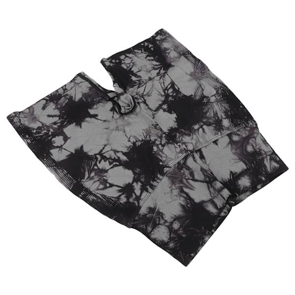 Yogashorts med høj talje til kvinder Tie Dye Elastisk åndbar numseløft Fitness Atletisk træningsshorts Sort M