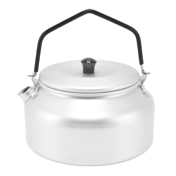 Camping Kittel Lätt Aluminiumlegering Bärbar Camp Te Kanna Kaffe Kanna för Utomhus Grill Silver