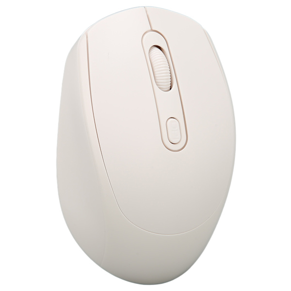 Trådløs mus 2.4G lydløs 500mAh oppladbar 10m avstand justerbar DPI ergonomisk design datamus hvit