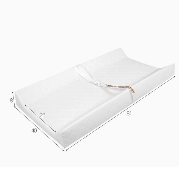 Myk hvit baby stellematte med sikker stropp - 31\" x 21.2\"
