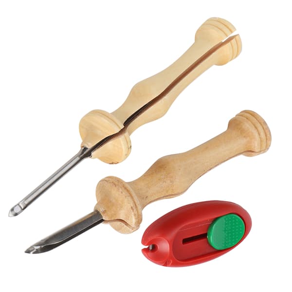 Nålefilting Punch Sett Trehåndtak Broderi DIY Håndarbeid Applikasjon Pynt