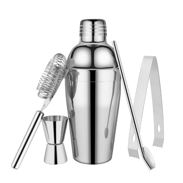 5PCS Bartender Kit 750cc Cocktail Shaker Set 201 Rustfritt Stål Profesjonelt Barverktøy Tilbehør