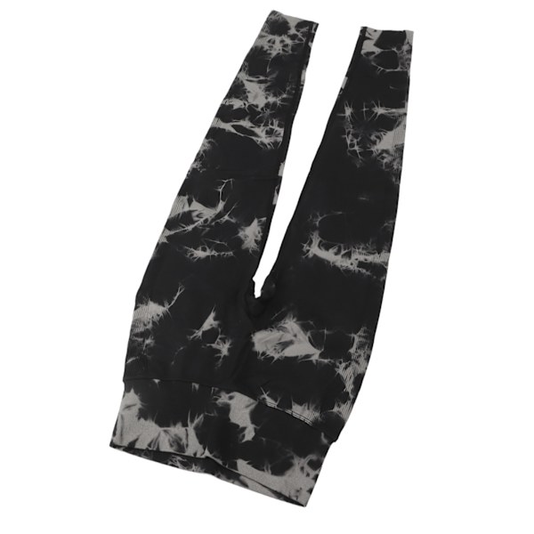 Tie Dye Leggings - Sømløse, Højtaljede, Elastiske, Sorte, Hurtigtørrende, Bløde og Åndbare Yoga Leggings til Kvinder S