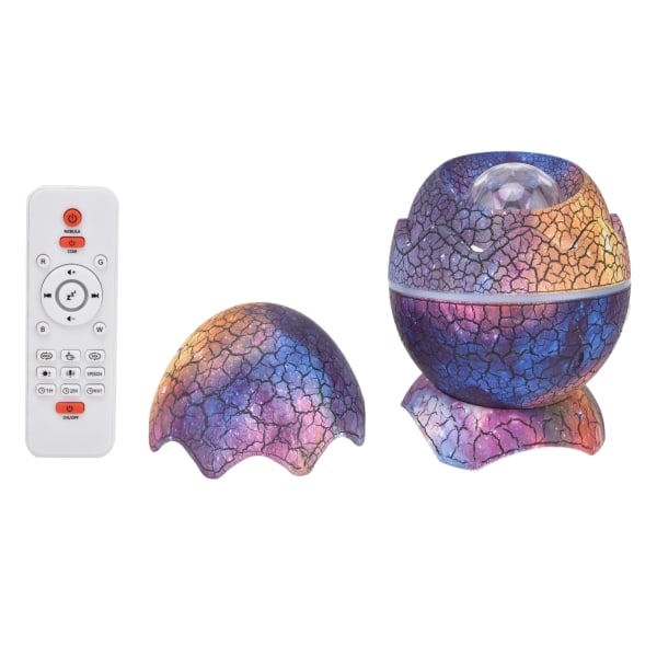 Dinosaur Egg Star Projector Justerbar vinkel White Noise Bluetooth Night Light Projector med fjernkontroll