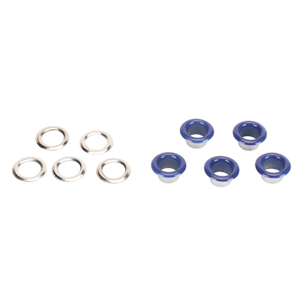 500 sett Grommet Kit 8 mm Rund Lys Kobber Utsøkt Blå Multi Purpose Eyelet Kit for Reparasjon Dekorasjon Produksjon Mørkeblå