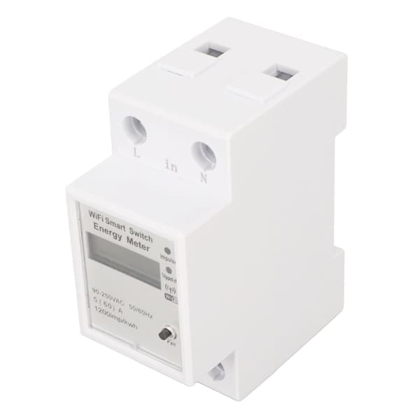 WiFi elmåler LCD-display Watt-time-måler APP-kontrol Smart Switch Energimonitor 90-250VAC
