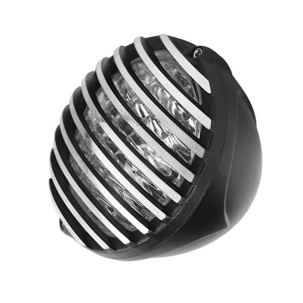 Motorcykel LED-strålkastare Retro Transparent Lins Modifiering med Golden Grille Guard 12V