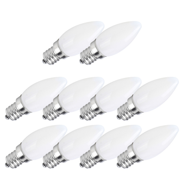 10 st E12 LED-ljuskällor 1,5 W AC 230 V för hem, bil, skåp, hotellbelysning