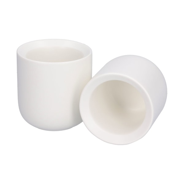 2 st Bevel Keramiska Kaffe Mugg 100ml Tjockare Handgjord Kaffe Mugg för Hemma Kontor RestaurangMatt Vit