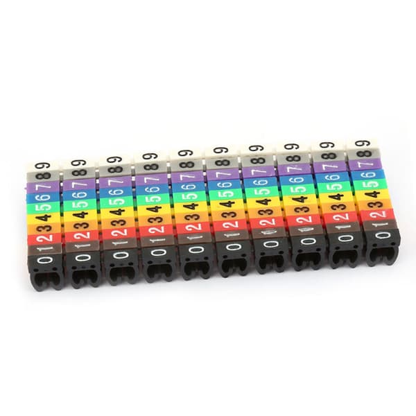 Digital nummerslang trådnummeretikett slangkabelmarkör färgglad (100 st 4 mm²)