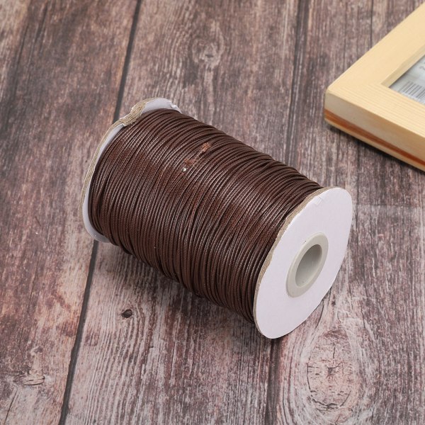 160m Wax Line DIY Ympäristöystävällinen käsin kudottu köysikaulakoru puuvillalanka 1mm (28 # kahvin väri)