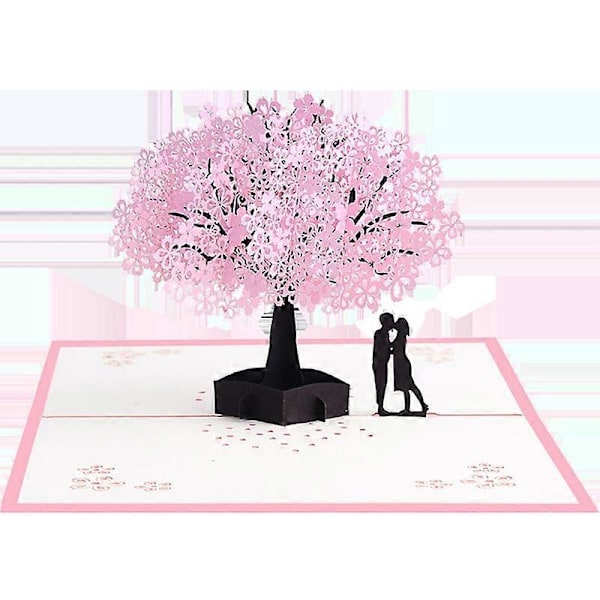 Käsintehty Kirsikankukkakortti Pop Up 3D Kukka Kortti Romanttinen Rakkauskirje Onnittelukortti Vuosipäivä Häät Ystävänpäivä Syntymäpäivälahjakortti Tyhjä Paperitavara Pap