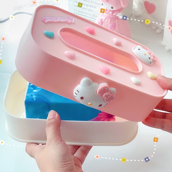 Söt lyftande näsdukslåda rektangulär plastfri justerbar lyftande näsdukslåda för sovrum vardagsrum rosa prickig K T