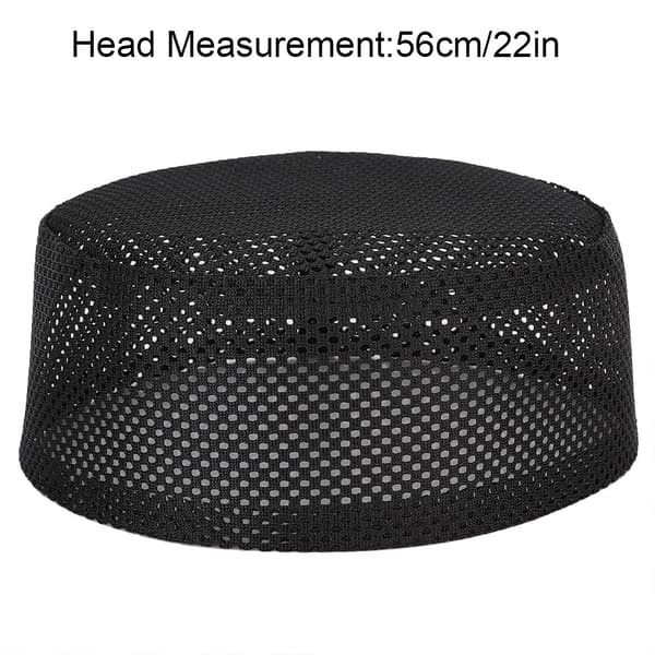 Polyester Blandet Bomuldsklud Muslimsk Bedebønshat Islam Mand Broderi Hat (Sort 56cm)