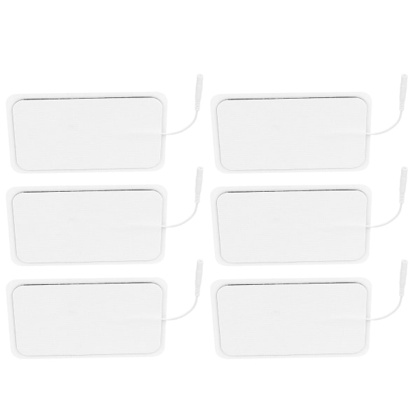6 stk Gjenbrukbare Tens Pads Ikke-irriterende erstatningselektrodelapper for elektroterapi