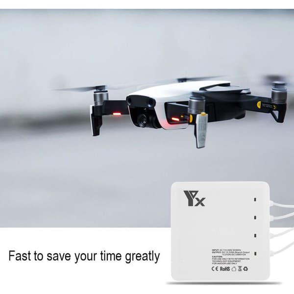 6-i-1 Smart Hub Oplader til DJI Mavic Air Drone Batteri med Dobbelt USB-interface (US-stik)