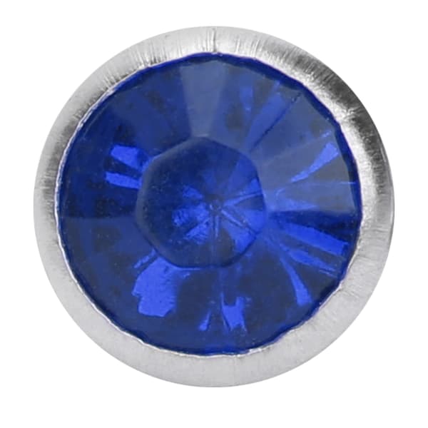 B Akryl Diamant 8mm Dekorativ DIY Stud Klestilbehør 8mm Sølvkant Krystall Dyp Blå