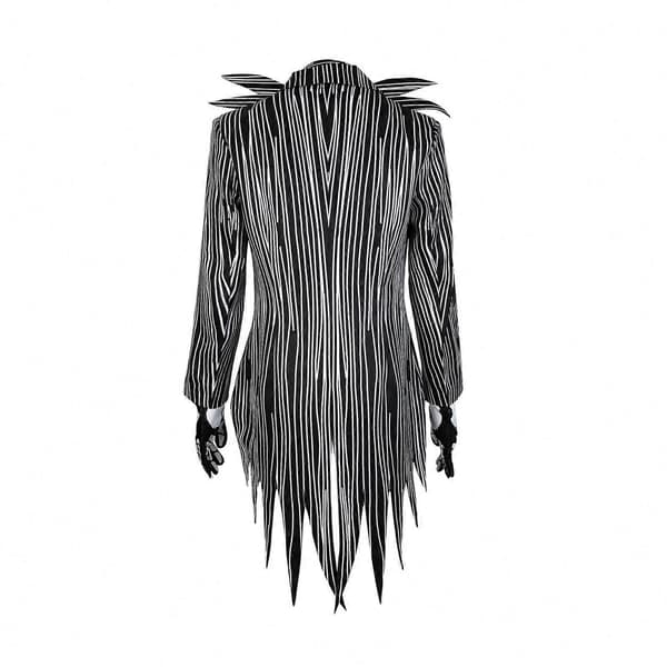 Herr Cosplay-dräkt Jack Skellington Skelettdräkt Set med krage och handskar L