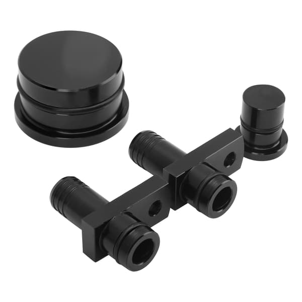 PCV-omdirigeringsfitting med omdirigeringsportprop og resonatorprop, passer til GM Duramax 6.6L 2004.5‑2010 Sort